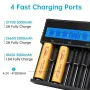 [USA Direct] K8 8-Slot with LCD Screen Display Intellegent Rechargeable Li-ion Battery Charger Universal Flashlight RC Toys Home Tools Battery Charger 4 Slots For Li-ion 18650 21700 26650 AA AAA Batteries Cell