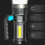 LED COB Double Light Bright Flashlight 300lm 800mAh Waterproof Handheld Searchlight Micro USB Charging Powerful Flashlight for Outdoor Hiking