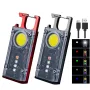 Magnetic COB LED Work Light Portable Keychain Flashlight UV Light Red/Blue Warning Green Light Keychain Light Mini Torch Light