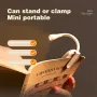 3 Color Mini LED Book Light Eye Protection Adjustable Clip 360° Flip Study Lamp Rechargeable For Travel Bedroom Reading Light