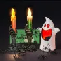 Halloween Light Flameless Plastic Candles Halloween Decoration Props Ghost Light