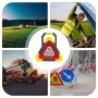 LED Triangle Warning Sign Night Light Warning Lamp Work Light Solar Powered Triangle Warning Sign Lamp With 4 Light Modes
