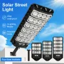 50W Outdoor Solar Street Light with Motion Sensor Light Sensor IPX4 Waterproof 3 Light Modes LED Floodlight