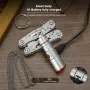 300LM Powerful EDC LED Keychain Flashlight With Battery Rechargeable Mini Torch Portable Work Light with Magnet Back Clip, Alloy Chain