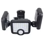 108LED 3-head Solar Split Wall Lamp Motion Sensor 3 Lighting Modes Remote Control Waterproof Outdoor