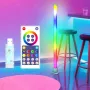LIXINCORDA 1.2m Smart RGB Ambient Floor Lamp Rhythm Pickup WiFi & Bluetooth Remote Control LED Floor Lamp