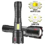 Lampu Suluh Super Terang COB Lampu Sisi XHP70 30W LED USB-C dengan Bateri 26650 16000 Lumen Kecemasan Luaran 6 Mod Obor Boleh Zum