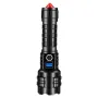 Powerful Tactical P70 LED Flashlight 3 Modes USB Power Display Torch with Self Rescue Hammer Broken Window Emergency