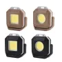 Senter LED COB Isi Ulang Dengan Magnetik, Senter Gantungan Kunci Mini, 4 Warna Cahaya, Braket Putar 360 Derajat, Sempurna Untuk Berkemah Luar Ruangan, Mendaki, Lampu Ringan