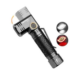 NICRON L71 1500 Lunmens Tactical Flshlights Come with Battery 90 Degree L-shape Working Light Type-C Rechargeable Magnetic Torch, IP65 Waterproof for Outdoor Camping Emergency