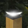 LED Solar Post Light 3000K+6000K Outdoor Transparent Garden Fence Villa Gate Post Lamp Courtyard Wall Lace Column Lamp IP65 Waterproof