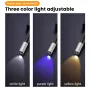 Multifunctional Portable LED Flashlight - White Light, Yellow Light, UV Light Penlight with Type-C Charging and Pen Clip Light