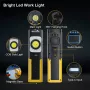 Warsun W05 USB Rechargeable Work Light with Magnetic Base, Portable Flashlight with Clip, Hook and 180° Rotation Stand Lighting for Car Repair Machine Emergency Job Site