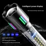 Longe Range Telescopic Zoom Whtie Spotlight LED Flashlight with Bright COB Floodlight Type-C Charging Emergency Tactical Handheld Light Multi Functional Outdoor Hiking Camping