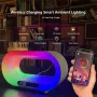 多機能 3 in 1 LEDナイトライト アプリコントロール RGB 雰囲気のあるデスクランプ スマート多機能 ワイヤレス充電器 目覚まし時計