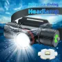 1500LM 40M Underwater Bright Diving Headlamp with 18650 Battery IPX8 Waterproof LED High Power Head Flashlight Scuba Head Light