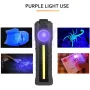 Magnetic COB Work Light With UV / Yelllow Auxiliary Light, USB Rechargeable Portable LED Flashlight 4 Lighting Modes Emergency Handle Torch Repair Lamp