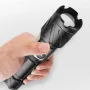 Bikight Powerful Zoomable Flashlight with COB Sidelight with 18650 Battery Magnet Tail, High Power Tactical Torch USB Rechargeable LED Lantern