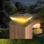 LED Solar Post Light 3000K+6000K Outdoor Transparent Garden Fence Villa Gate Post Lamp Courtyard Wall Lace Column Lamp IP65 Waterproof