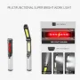 Torcia elettrica portatile a LED COB, ricaricabile tramite USB, lampada da lavoro magnetica, lampada a sospensione con batteria integrata, torcia da campeggio