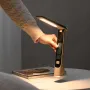 Portable Foldable Desk Lamp Wood Texture LED Table Lamp With Rechargeable Built-In 1800mah Battery LCD Display