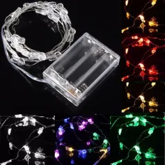 2M 20 LED Konijnenkop Batterijgevoede Kerstverlichtingssnoer Feest Bruiloft Kerstdecoratie