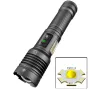 6502B XHP70 Super Bright Zoomable Power Bank LED Flashlight with COB Side Light Hunting Red Blue Light USB Rechargeable Lighting Electric Lamp Outdoor Fishing Camping Torch
