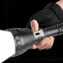 Đèn pin siêu sáng 3000LM, cốc đèn lớn, đèn pin ngoài trời có màn hình điện tử, tiêu cự cố định