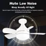 18 Inch E27 Screw Head Fan Light Remote Control Three Color Dimming Detachable Fan Leaf Household Silent Small Fan Light