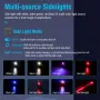 V10L EDC Mini Flashlight 1000LM 100M Range Torch Rechargeable Waterproof Keychain Blue Red UV White Warm Light