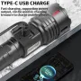 Lampu Suluh Super Terang COB Lampu Sisi XHP70 30W LED USB-C dengan Bateri 26650 16000 Lumen Kecemasan Luaran 6 Mod Obor Boleh Zum