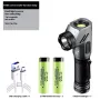 Bikight 1500 Lumens L-shape 21700 LED Flashlight 90° Swivel Emergency Magnetic Work Lamp 21700 Rechargeable Flash Light Outdoor Tactical Corner Light LED Torch