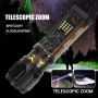 Bikight Multi-function Solar LED Flashlight Telescopic Zoom Torch 6 Modes Light Outdoor Emergency Power Bank LED Solar Lantern