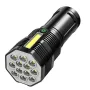 12LED Ultrabright Outdoor Home Portable LED Flashlight USB Charging Super Light Tactical Torch Emergency Bright Work Lamp Desk Light