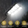 2PCS LED Solar Wall Light Motion Sensor with Remote Control, 3 Modes Flood Lamp
