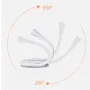 3 Color Mini LED Book Light Eye Protection Adjustable Clip 360° Flip Study Lamp Rechargeable For Travel Bedroom Reading Light