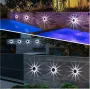 Lámpara solar de pared para exteriores, para jardín, terraza, redonda, con pétalos, para vallas, 8 modos, luz de jardín brillante, control remoto