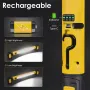 Super Bright Magnetic Work Light For Car Repairing Emergency USB Rechargeable Rotating Magnetic Base with Hooks