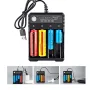 USB Intelligent Universal Rechargeable Battery Charger 18650 Flashlight Charger 4 Slots Fast Charge for 3.7V Li-ion TR IMR 10440 14500 16650 14650 18350 18500 16340(RCR123) Batteries