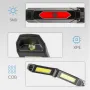 Torcia elettrica portatile a LED COB, ricaricabile tramite USB, lampada da lavoro magnetica, lampada a sospensione con batteria integrata, torcia da campeggio