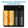 [USA Direct] I4 4-Slot with USB Type-C Port Universal Rechargeable Battery Charger Intellegent Charger for Flashlight RC Toys Home Tools Battery Charger For Li-ion 18650 21700 26650 AA AAA Batteries Cell
