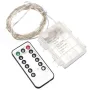 10M 100 LED Battery Operated Silver Wire String Fairy Light Christmas + Remote Controller