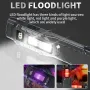Bikight DT007 1200LM Portable Tactical Flashlight With Side Floodlight Double Tail Swich Ultra Bright Mini LED Torch Rechargeable Outdoor Hiking Camping Fishing Lamp