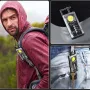 Magnetic COB LED Work Light Portable Keychain Flashlight UV Light Red/Blue Warning Green Light Keychain Light Mini Torch Light