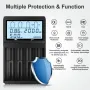 [USA Direct] D4-4 Slot with LCD Screen Universal Rechargeable Battery QC Charger For Li-ion 18650 21700 26650 AA AAA Batteries Cell Flashlight RC Toys Home Tools Battery