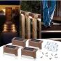 4PCS সোলার ডেক লাইট LED ওয়াটারপ্রুফ আউটডোর সোলার চালিত LED স্টেপ লাইট ডেক সিঁড়ি প্যাটিও পাথ ইয়ার্ড গার্ডেন ডেকোরের জন্য