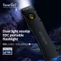 TANK007 Lampe de poche LED fine, double couleur, puissante, rechargeable, mini lampe de poche portable, rechargeable, WF02