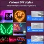 1m/2m/3m/5m Neon LED Strip RGB + IC Neon LED Strip 12V IP65 Waterproof Neon Light Strip DIY Flexible LED Strip with Remote Control Silicone Light Strip for Indoor