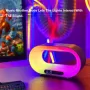 多機能 3 in 1 LEDナイトライト アプリコントロール RGB 雰囲気のあるデスクランプ スマート多機能 ワイヤレス充電器 目覚まし時計