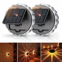 Lámpara solar de pared para exteriores, para jardín, terraza, redonda, con pétalos, para vallas, 8 modos, luz de jardín brillante, control remoto